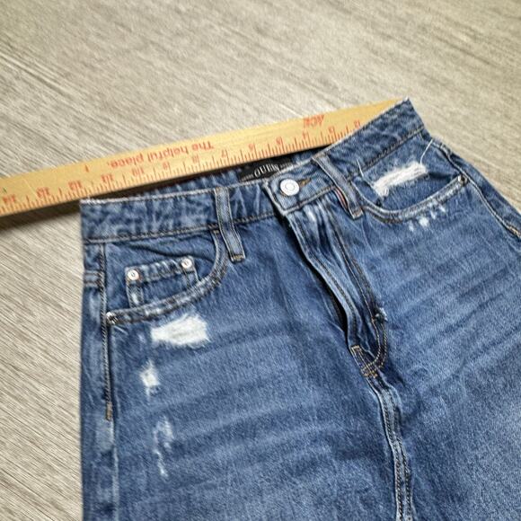 Guess 81 Denim Skirt Distressed Asymmetrical Women's 24 100% Cotton - Picture 6 of 7